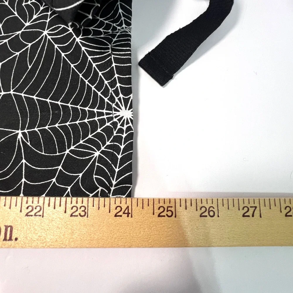 Hocus Pocus Cotton Apron Witchy Halloween Spider Web Witch Hat Cook Black White